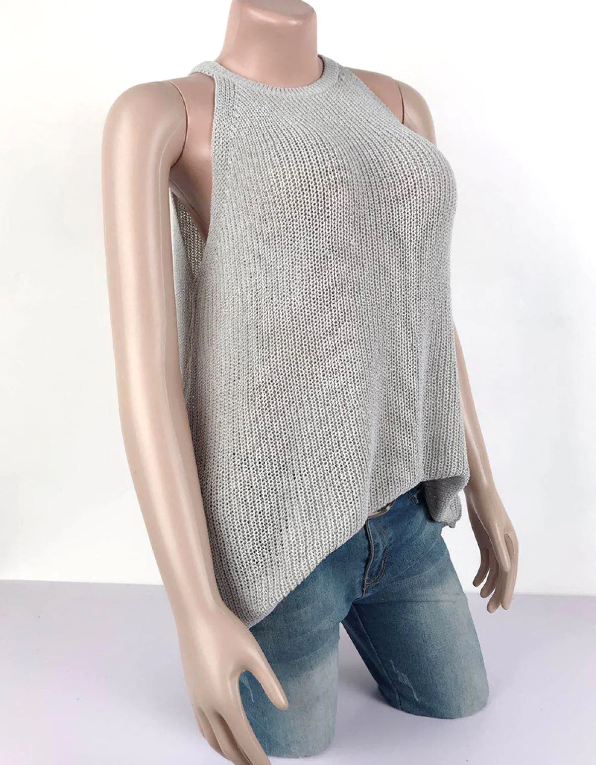 Casual Sleeveless Round Neck Vest