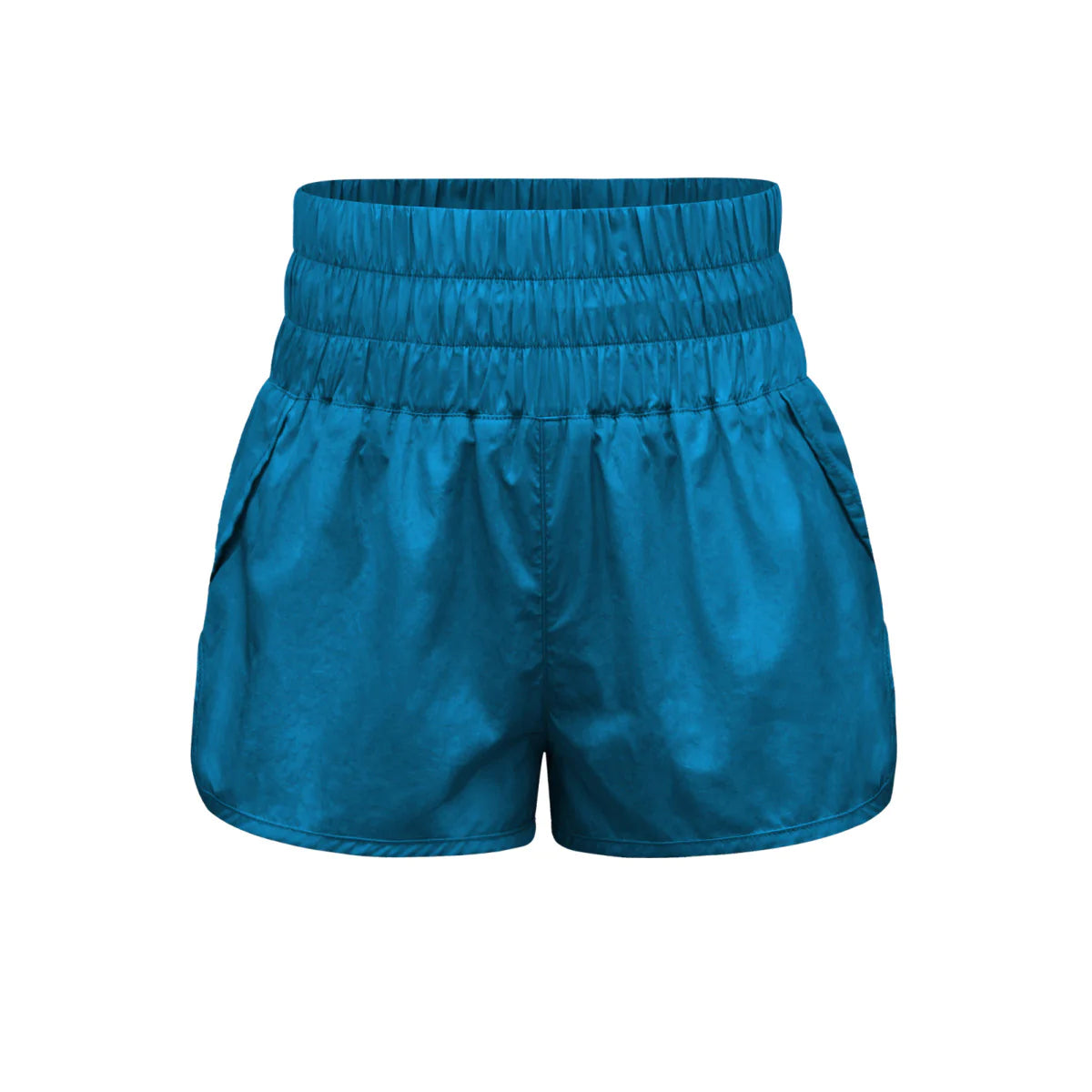 High-waist Solid Color Sports Shorts