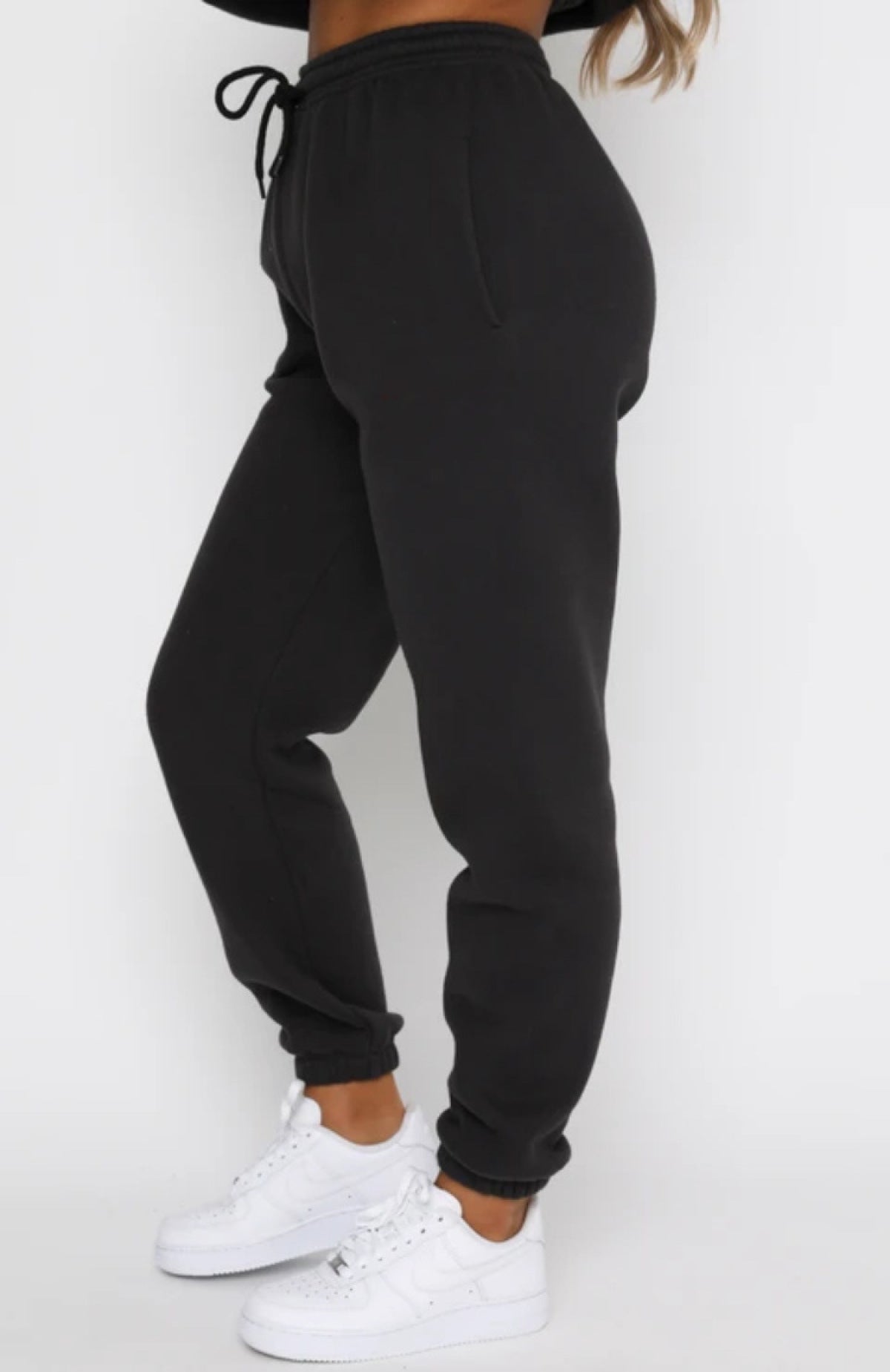 Solid Color Round Neck Long-Sleeved Sweatshirt & Sweatpants Set