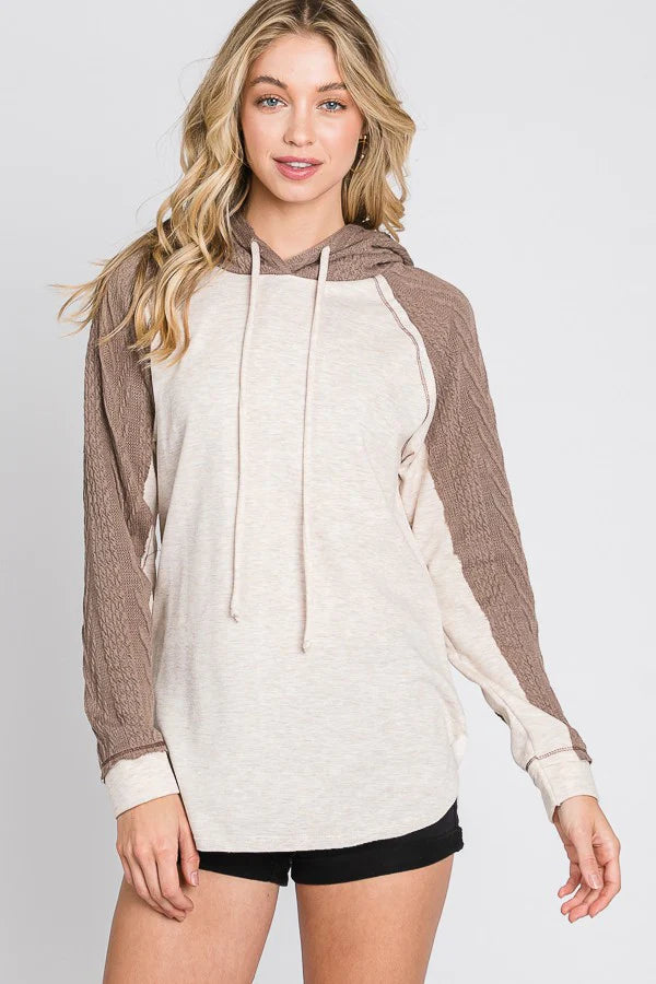 Oatmeal Knitted Sleeve and Hoodie